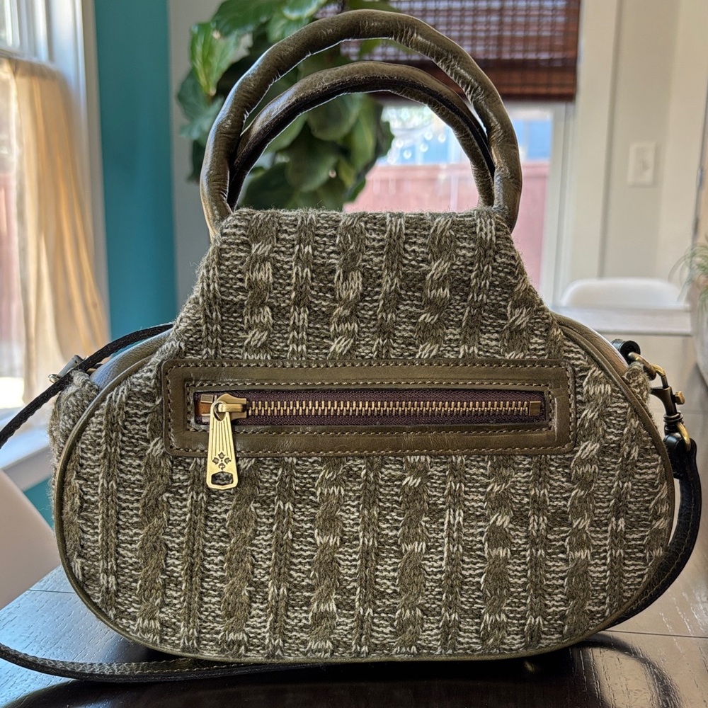 Patricia Nash Green Knit Crossbody Bag - Picture 6 of 7